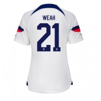 Maglie da calcio stati Uniti Timothy Weah #21 Prima Maglia Femminile Mondiali 2022 Manica Corta